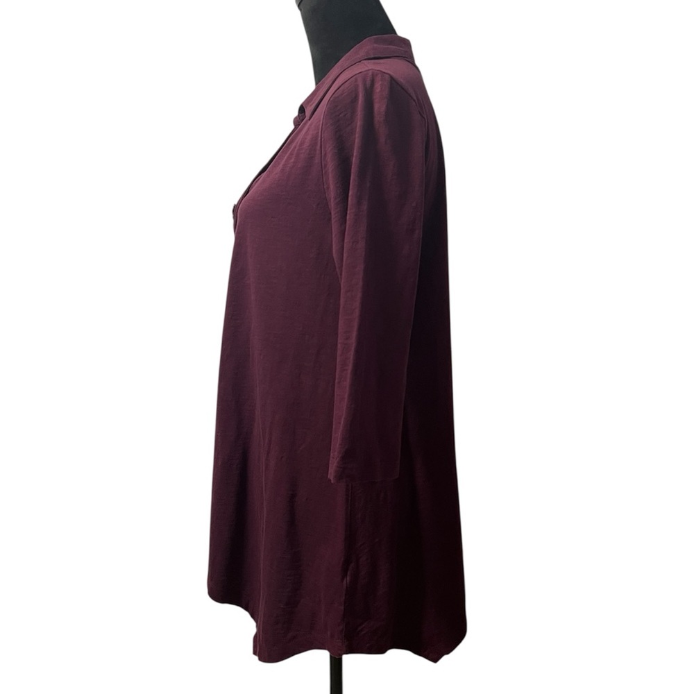 Soft Surroundings Danielle 3/4 Sleeve Tunic Size M Mismatched Button Front Top - Picture 3 of 7